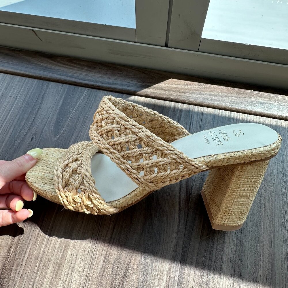 VICI Barbara Raffia Open Toe Heeled Sandals Size 6 - Picture 7 of 9